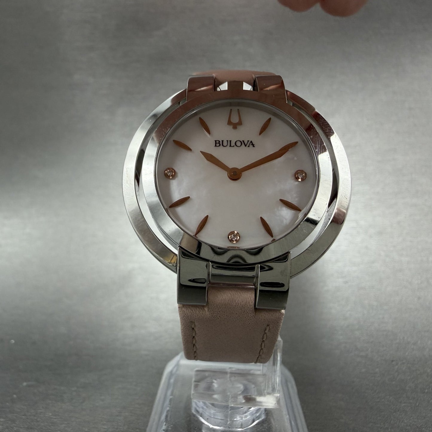 Bulova Rubaiyat Watch Women 35mm MOP Dial Stainless Steel Diamond 96P1975