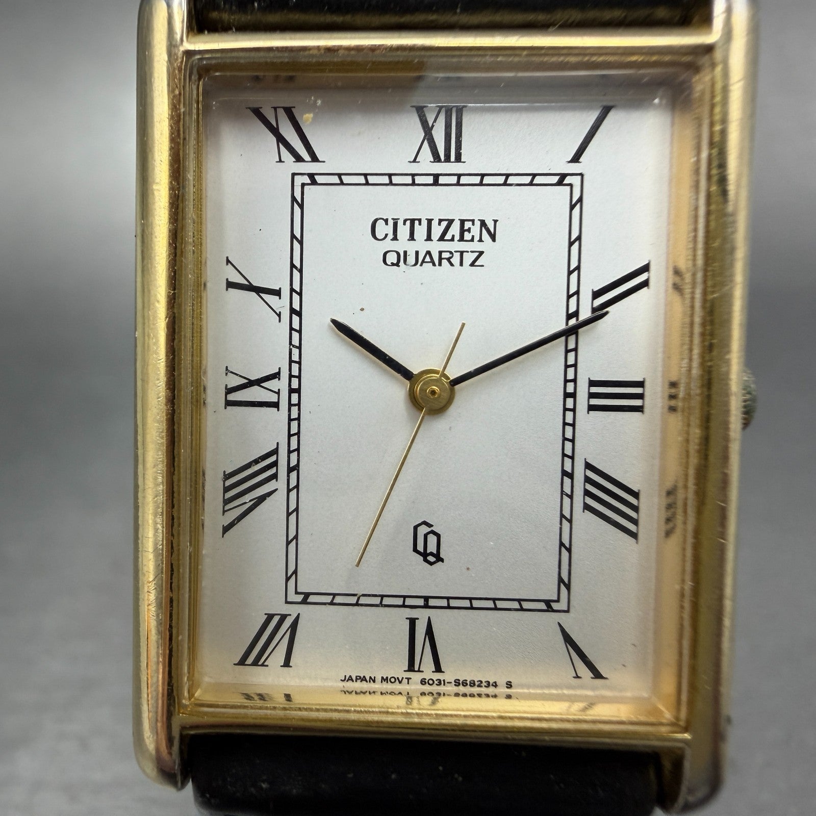 Citizen CQ Tank Watch Men 24mm White Dial Gold Tone Rectangle 6031-S24744 PARTS2