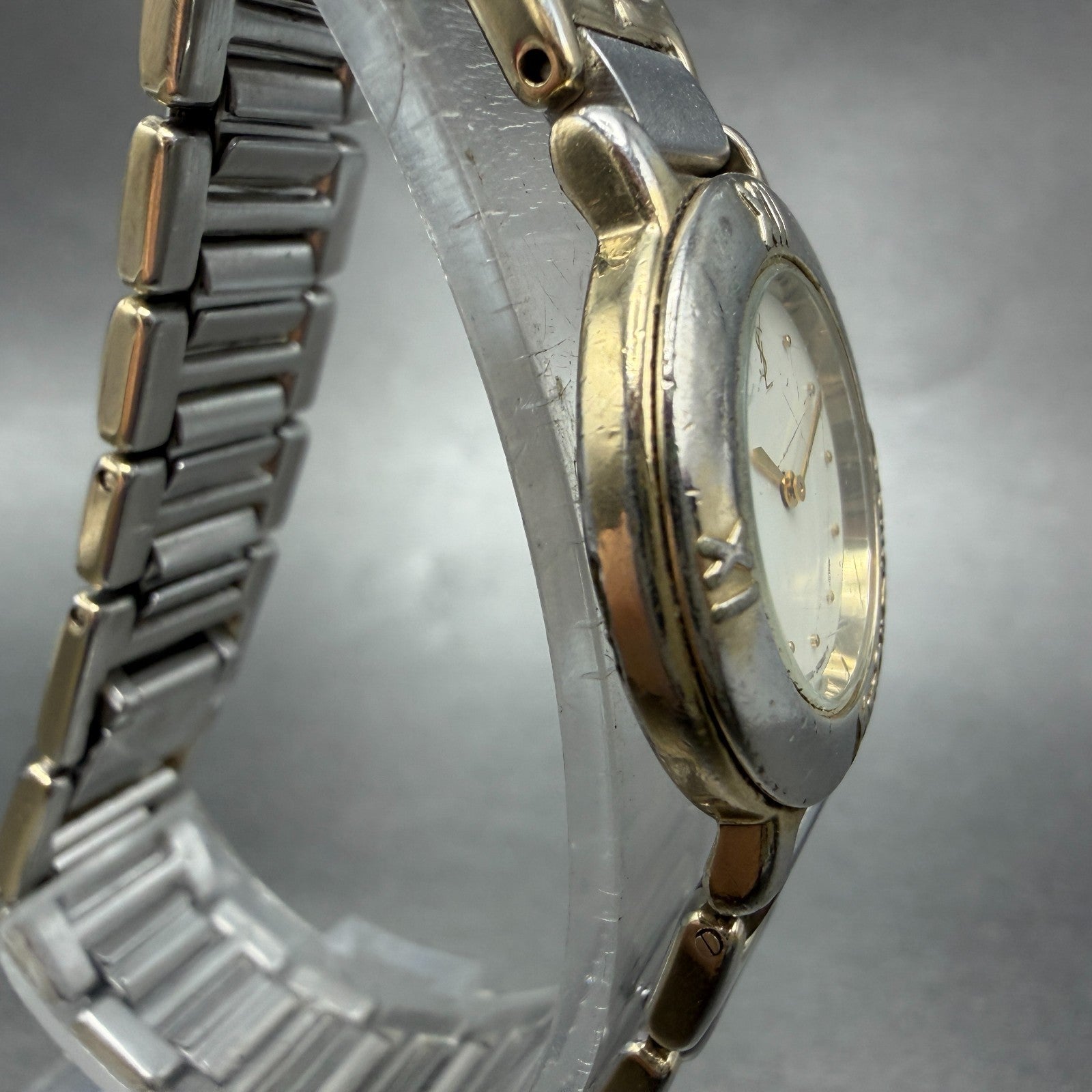 Yves Saint Laurent Watch Women 24mm White Dial Two Tone Round 2200-229789 Newbat3