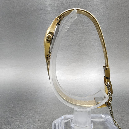 Seiko Watch Women 16mm Champagne Dial Gold Tone Octagon 2c206510 New Battery6