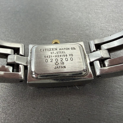 Citizen Elegance Tank Watch Women 14mm Champagne Dial TwoTone 5421H24156 NewBat9