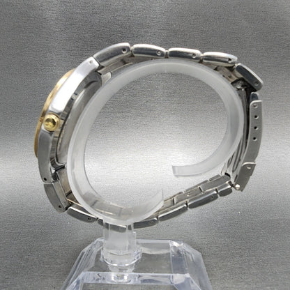 Lorus Dive Watch Men 40mm Silver Dial Two Tone Date Round LR0710 New Battery