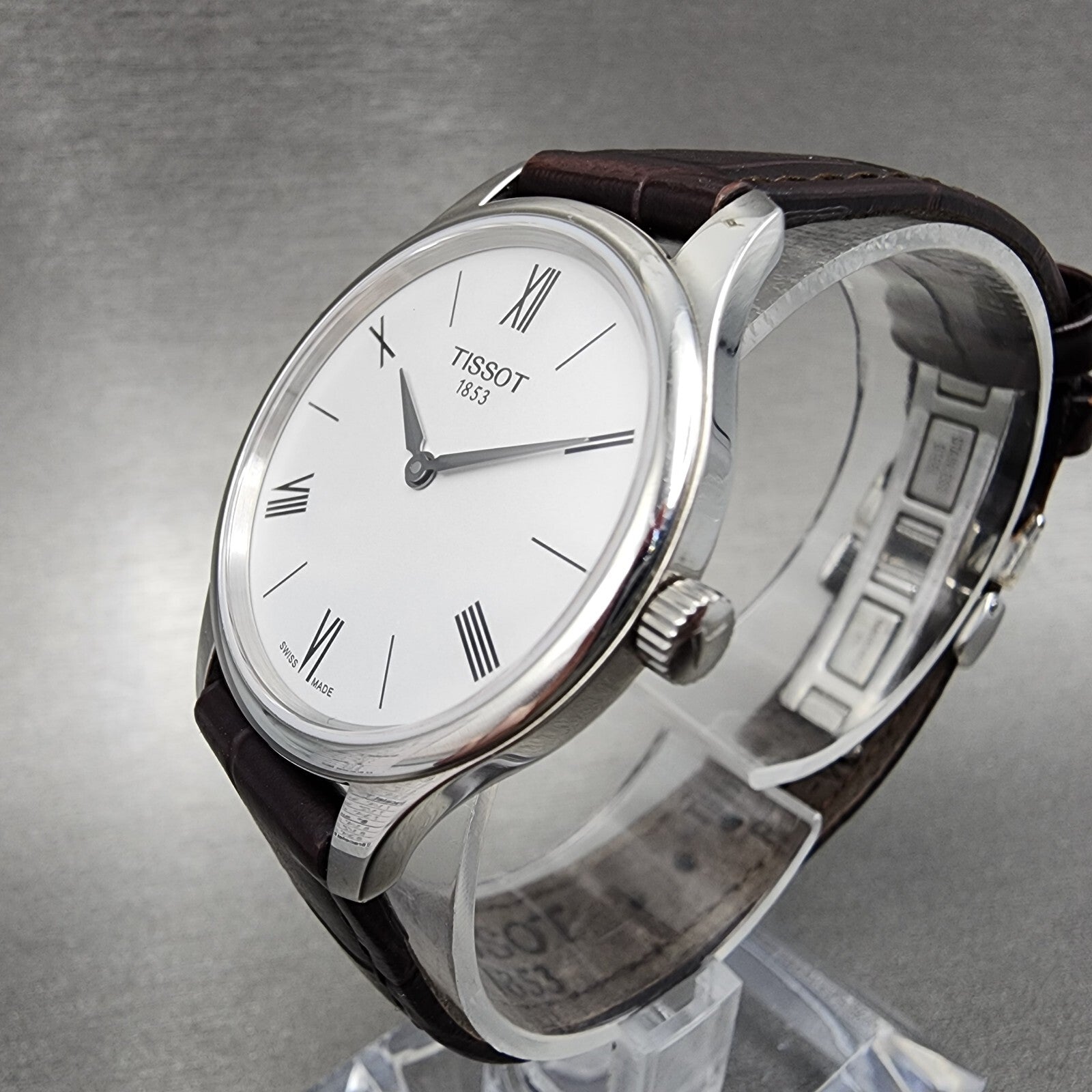 Tissot Tradition Watch Women 31mm Silver Dial Stainless Steel Case Leather Band2