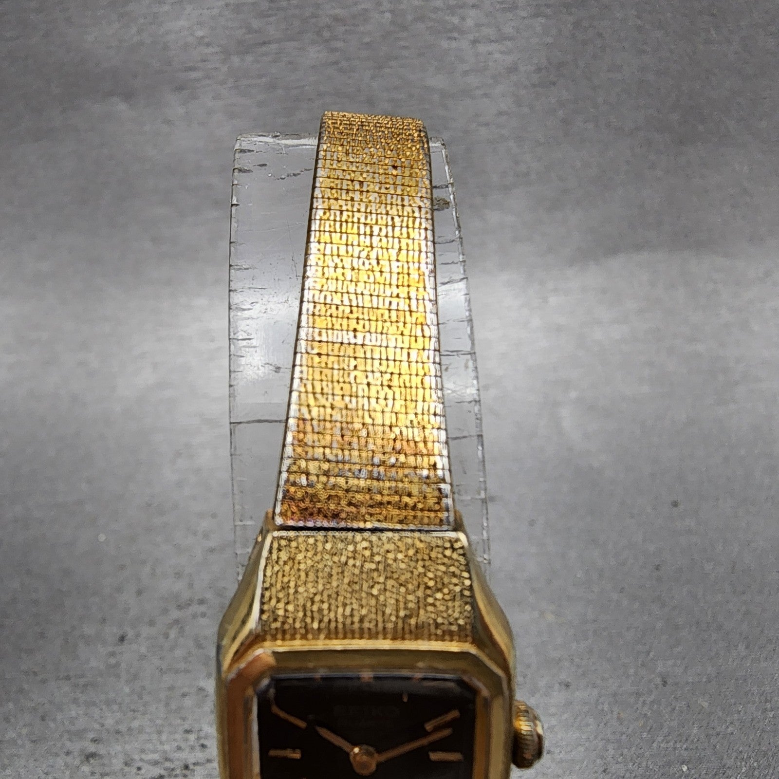 Seiko Tank Watch Women 17mm Brown Dial Gold Tone Rectangle 54205019 New Battery4