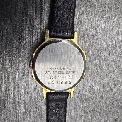 Seiko Watch Women 19mm Gold Dial Gold Tone Octagon 1400-1149 New Battery Vintage10