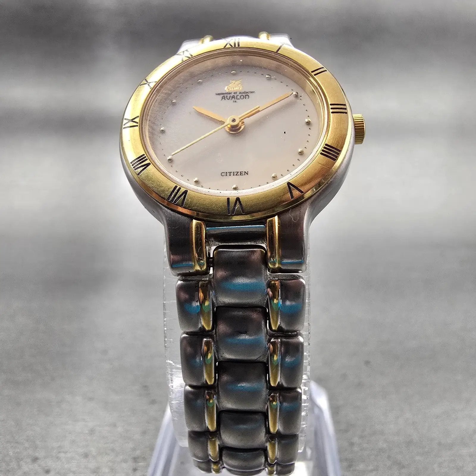 Citizen Avalon Watch Women 23mm Ivory Dial Two Tone Round 4630-E61236 New Batt5