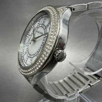 Michael Kors Kerry Watch Women 37mm MOP Dial Silver Tone Crystal Accent New Batt2