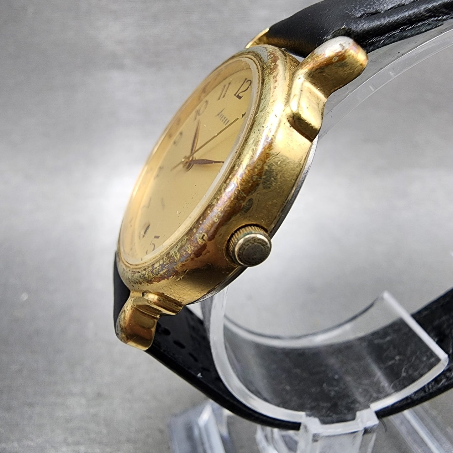 Seiko Avenue Watch Unisex 31mm Gold Dial Gold Tone Date Round 5H226150 New Batt2