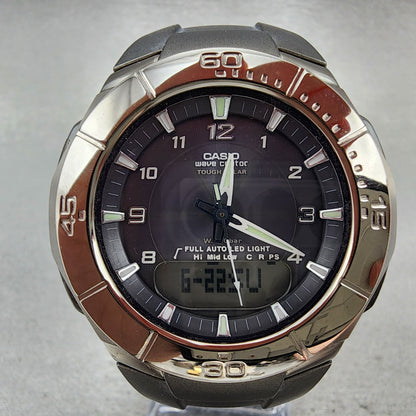 Casio Wave Ceptor WVA-410TJ Watch Men 43mm Analog Digital Titanium Alarm Works