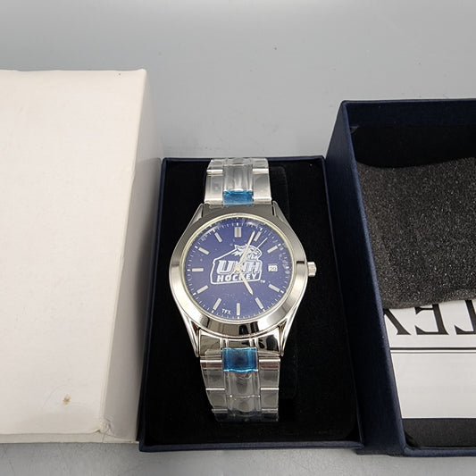 Bulova TFX Watch Men 37mm Blue Dial Steel Round New battery UNH Hockey 36B04