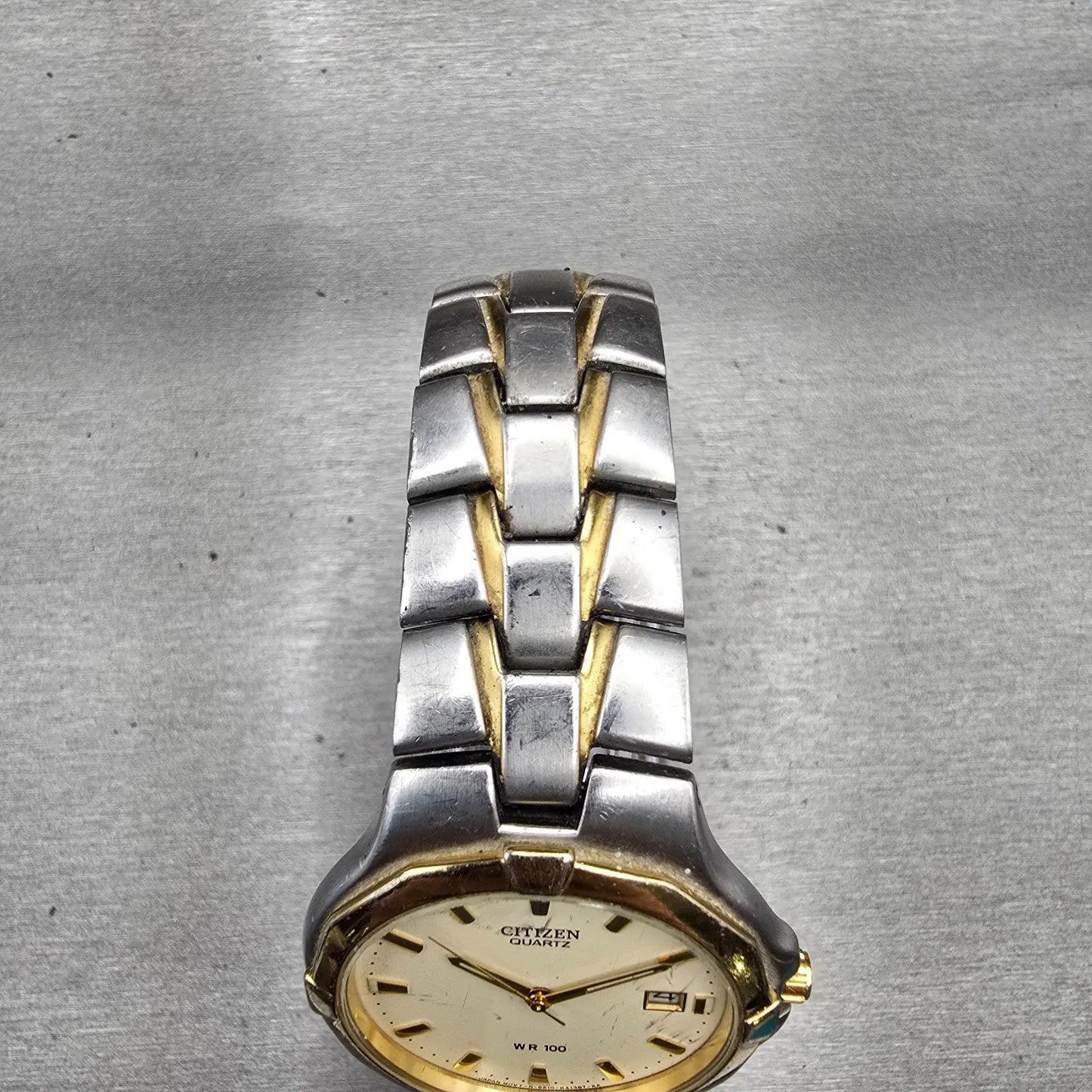 Citizen Watch Men 36mm Cream Dial Two Tone Date Round 5510-K12991 New Battery4