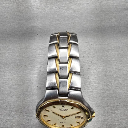 Citizen Watch Men 36mm Cream Dial Two Tone Date Round 5510-K12991 New Battery4