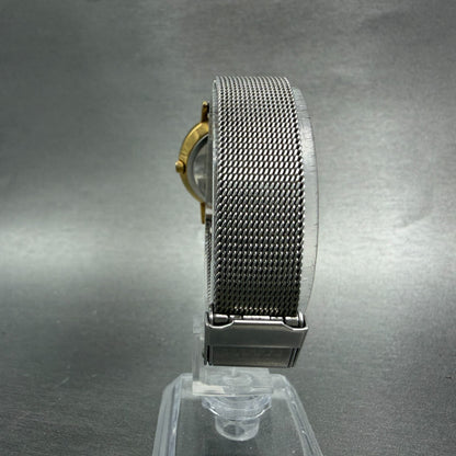Skagen Watch Women 28mm Silver Dial Two Tone Date Round 16SGS New Battery ABCD7