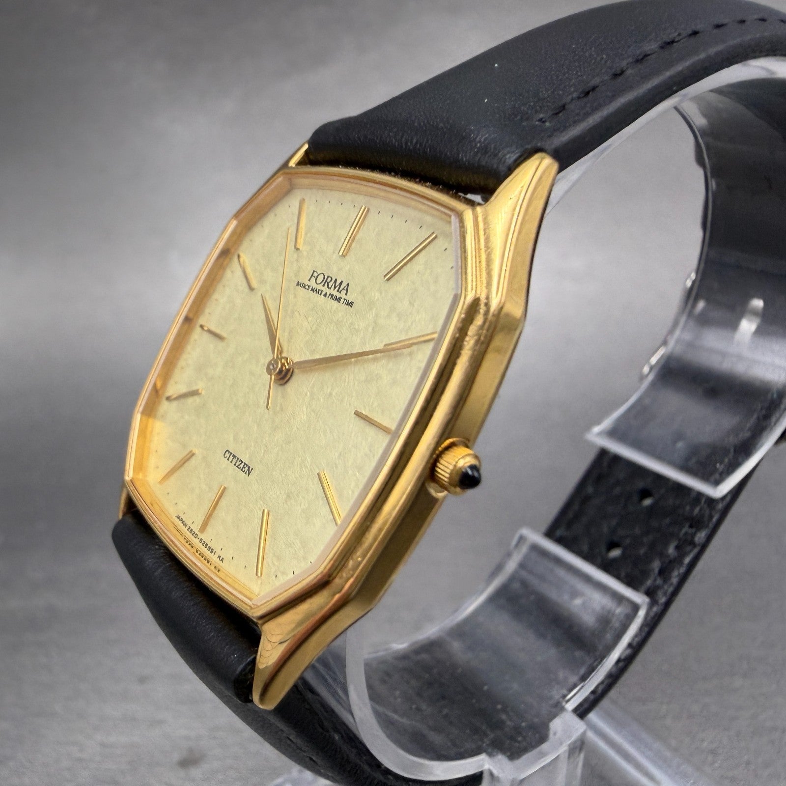 Citizen Forma Tank Watch Men 29mm Champagne Dial Gold Tone 2833-266196 New Batt2