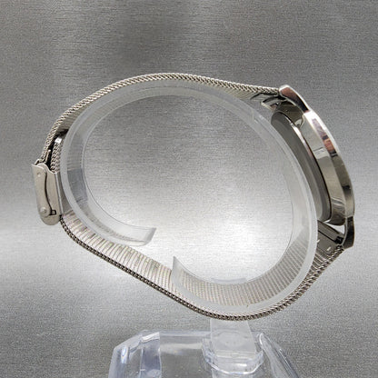 Skagen Watch Men 34mm Gray Dial Titanium Date Round Mesh Band 16LGMT NewBat A12