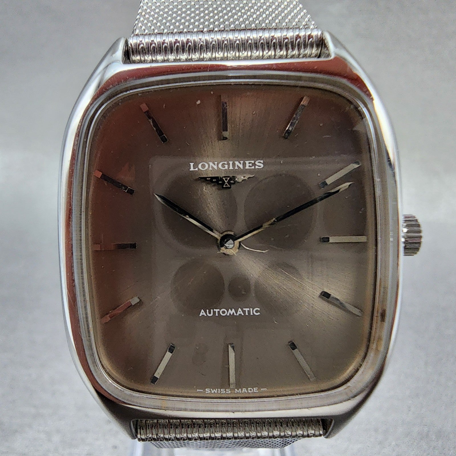 Longines Tank Watch Men 32mm Silver Dial Steel Automatic 30261 Works VTG1