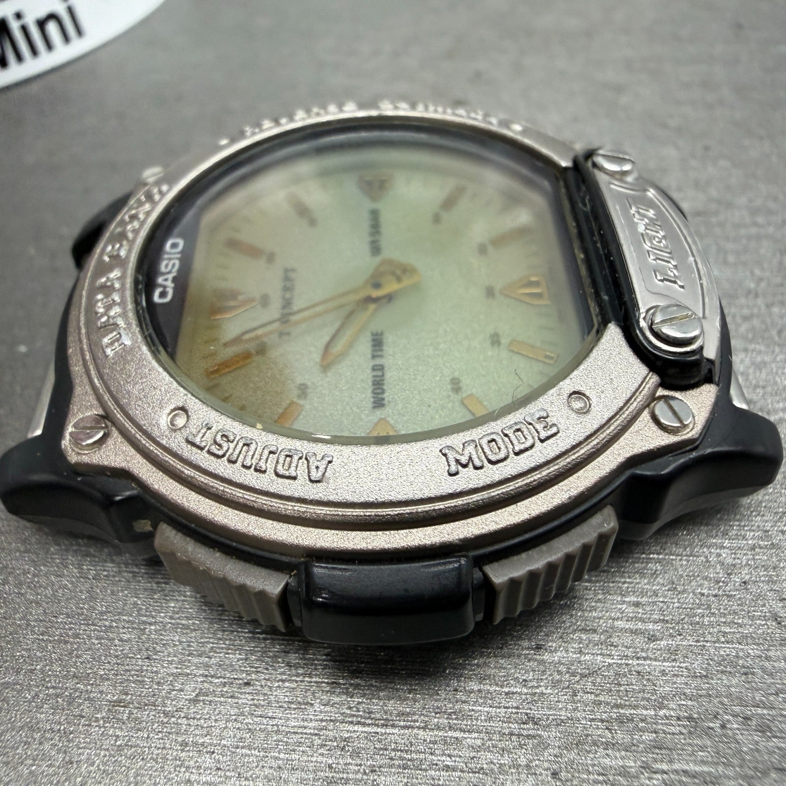 Casio Twincept ABX-60 Watch Men 44mm Ana Digi Black Silver Alarm Chrono PARTS4