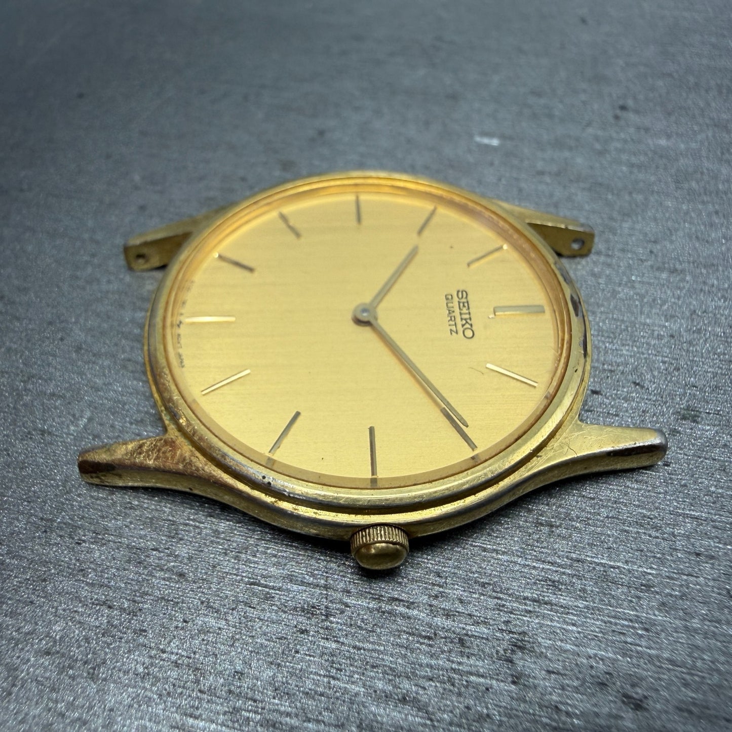 Seiko Watch Men 32mm Champagne Dial Gold Tone READ!!!!! 5Y30-7A71 New Battery5