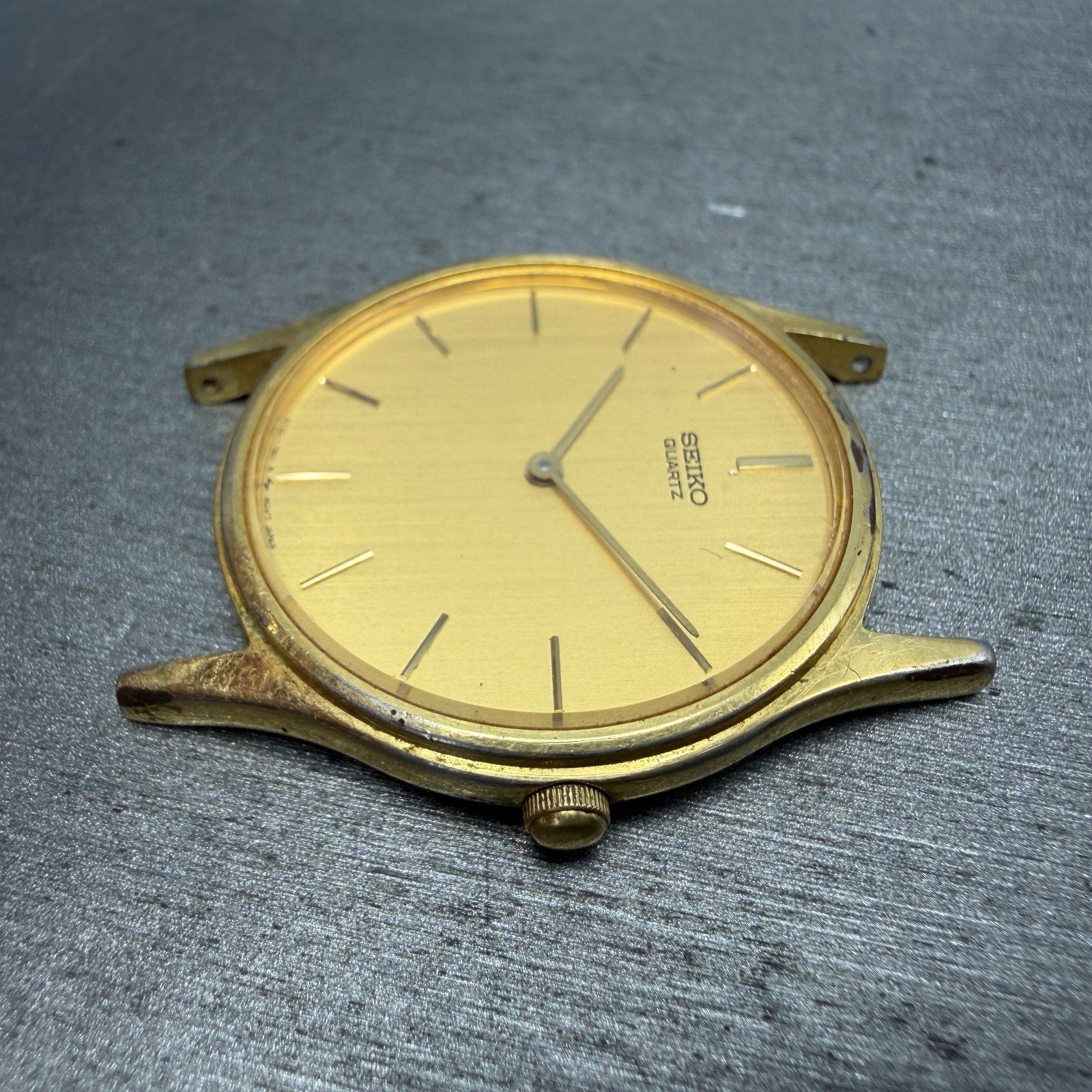 Seiko Watch Men 32mm Champagne Dial Gold Tone READ!!!!! 5Y30-7A71 New Battery5