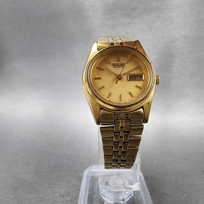 Seiko Watch Women 24mm Champagne Dial Gold Tone Daydate 7n830011 New Battery5