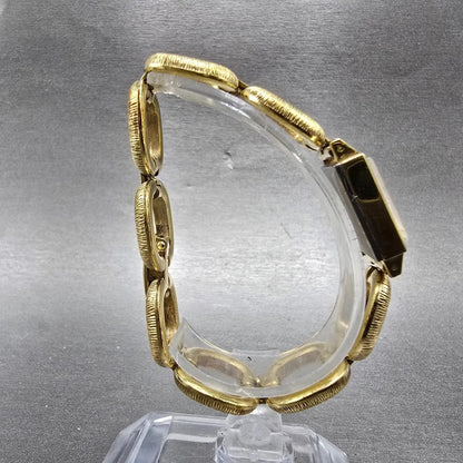 Omega Geneve Tank Watch Women 17mm Silver Dial Gold Plated Manual Wind Runs VTG8