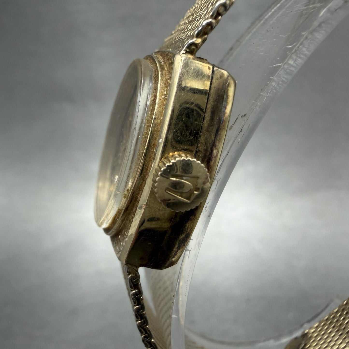 Bulova Accutron Watch Women 19mm Gold Dial Gold Filled Rectangle PARTS VTG3