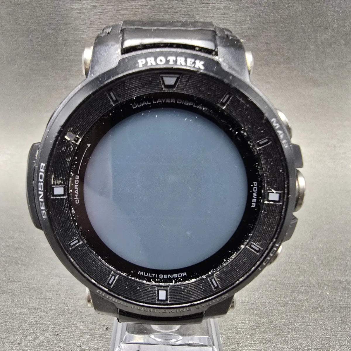 Casio Protrek WSD-F30 Watch Men 50mm Digital Black Silver GPS UNTESTED PARTS1