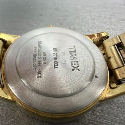Timex Easy Reader Watch Men 36mm White Dial Gold Tone Daydate T20471 New Battery9