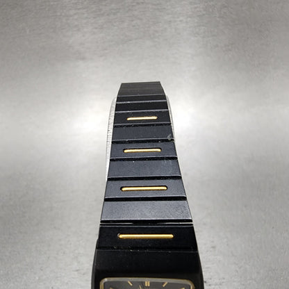 Seiko Watch Women 22mm Analgo Digital Black Tone Rectangle E0295619 New Battery4