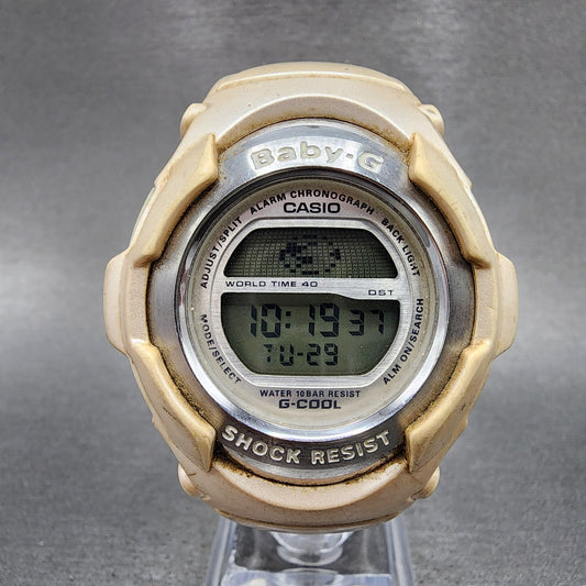 Casio BabyG BGC110 Watch Women 42mm Digital White Tone Round Alarm New Battery0