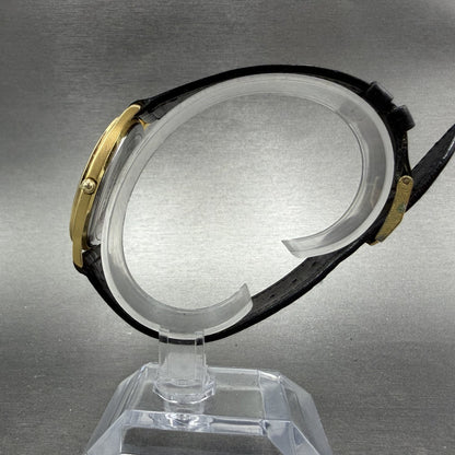 Movado Museum Watch Men 34mm Black Dial Gold Tone Round 87-D1-844 New Battery8