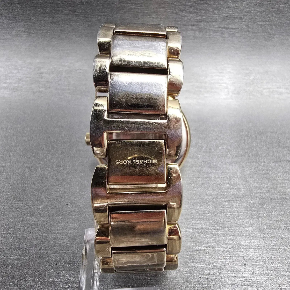 Michael Kors Runway MK Logo Glitz Watch Women Gold Tone 38mm MK-3376 New Battery7