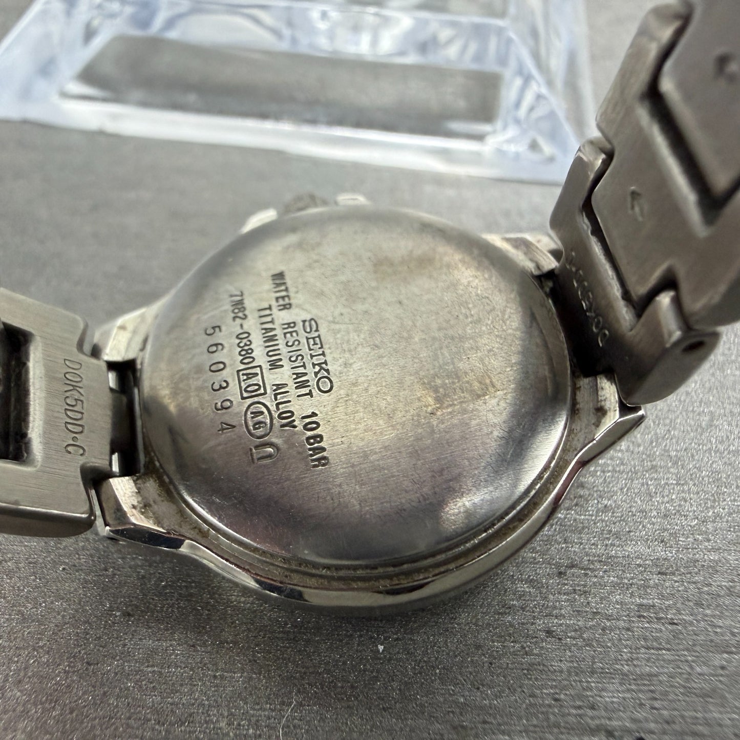 Seiko Spirit Watch Women 25mm Silver Dial Titanium Date 7N82-0380 New Battery9