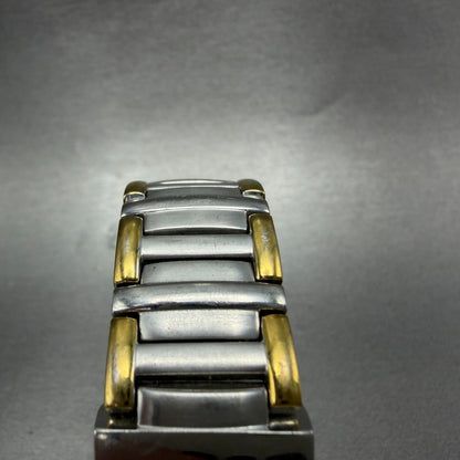 Jacques Lemans Tank Watch Women 20mm Black Dial Two Tone Rectangle New Battery4