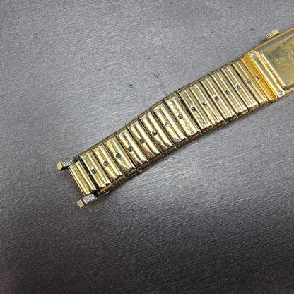 Raymond Weil Tank Watch Women 18mm Gold Dial Two Tone Gold Plated 8057 New Batt14