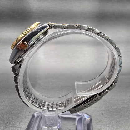 Seiko SQ Watch Women 24mm Silver Dial Two Tone Daydate Round 8523-0069 New Batt6