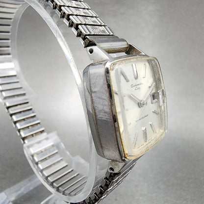 Seiko Matic Lady Watch Women 19mm White Dial Stainless Steel Rectangle Runs3