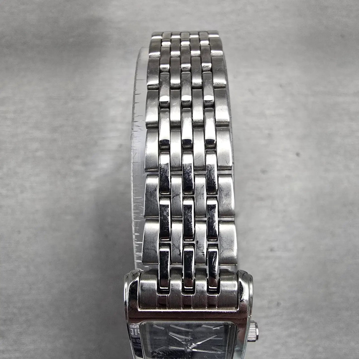 Citizen Watch Women 18mm Black Dial Silver Tone Rectangle 5930-S038588 New Batt4
