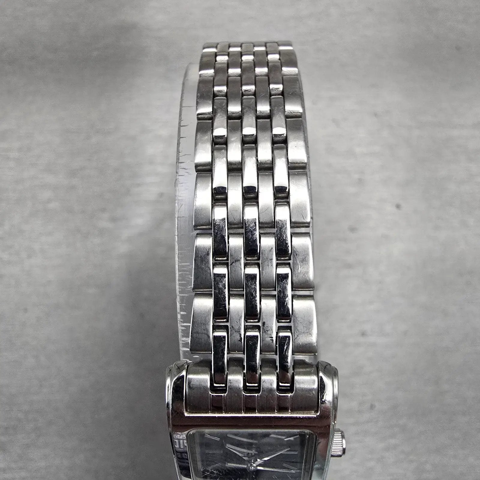 Citizen Watch Women 18mm Black Dial Silver Tone Rectangle 5930-S038588 New Batt4
