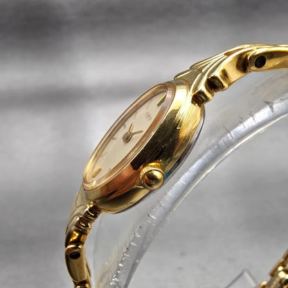 Citizen Chere Watch Women 15mm Champagne Dial Gold Tone Oval 4520-E50366 New Bat2