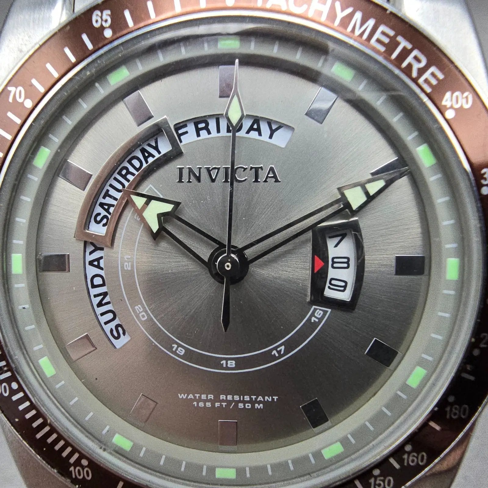Invicta Watch Men 45mm Silver Dial Silver Tone Daydate Round 5785 PARTS2