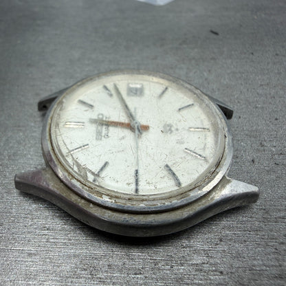 Seiko SQ Watch Men 37mm White Dial Silver Tone Date Round 7545-7009 PARTS4
