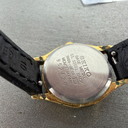 Seiko Watch Women 20mm Gold Dial Gold Tone Round 1N01-0E19 New Battery Vintage 39