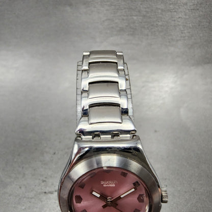 Swatch irony Untreated Watch Women 25mm Pink Dial Silver Tone Round New Battery4