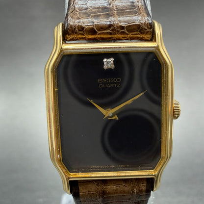 Seiko Watch Women 18mm Brown Dial Gold Tone Octagon 2C20-5509 New Battery NOS1