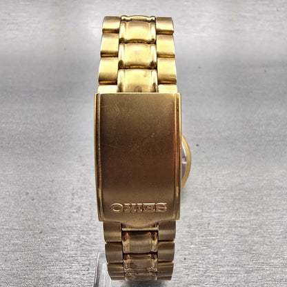 Seiko Watch Men 36mm Luminous Dial Gold Tone Daydate Round 7N43-9048 New Battery7