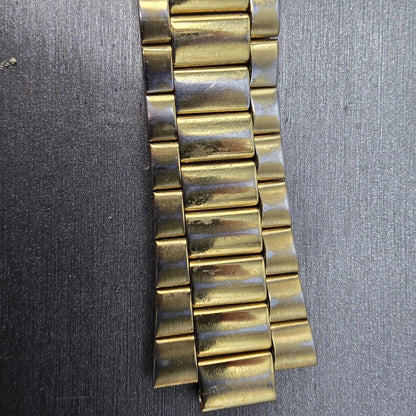 Seiko Bracelet 20mm Stainless Steel Gold Tone Tri Folding Clasp Vintage Japan L1