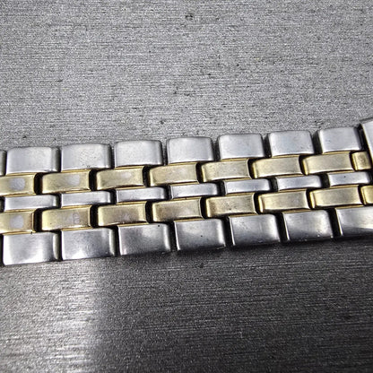 Seiko Bracelet 18mm Stainless Steel Two Tone Tri Folding Clasp VTG Japan 4A4K2C18