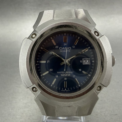 Casio MTP-3036 Watch Men 41mm Blue Dial Silver Tone Date Round New Battery1