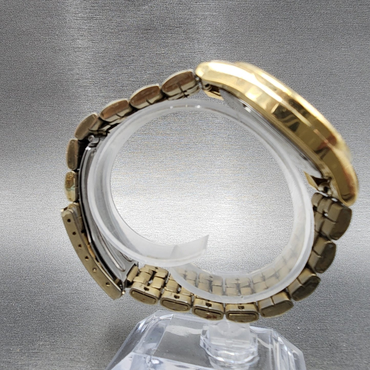 Seiko Watch Men 37mm Gold Dial Gold Tone Daydate Round 7n430am0 New Battery8